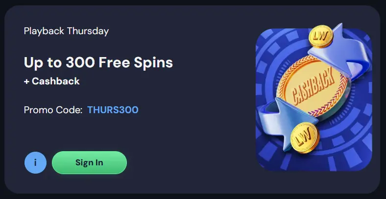 Playback Thursday LuckyWins Bonus